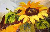 Sunflowers Paintings - sunflower II by Unknown Artist